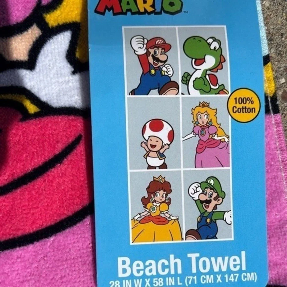 Super Mario Character Printed Beach Towel: Yoshi, Princess Peach, Toad 28